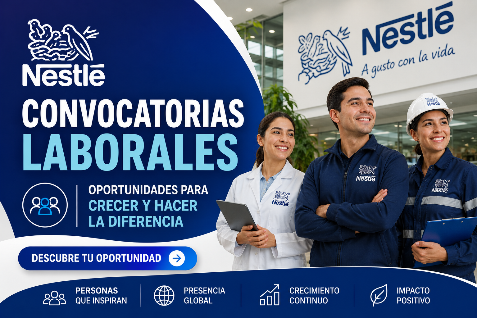 Oportunidades laborales y convocatoria de Nestlé